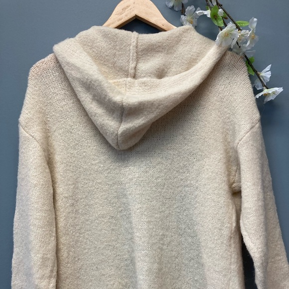 Entro Women’s Sweater Beige Long Cardigan Pockets Hood Size Small[N] - Picture 4 of 6
